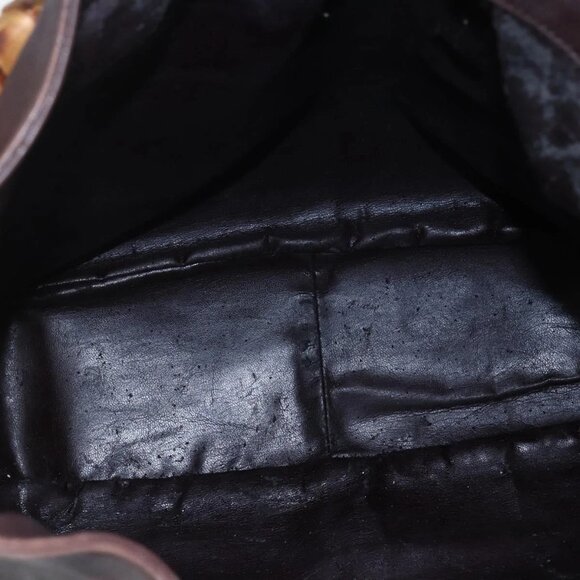 GUCCI Bamboo Shoulder Bag Leather 2way Brown Auth - Picture 13 of 16